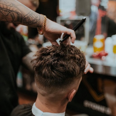 Barber at work
